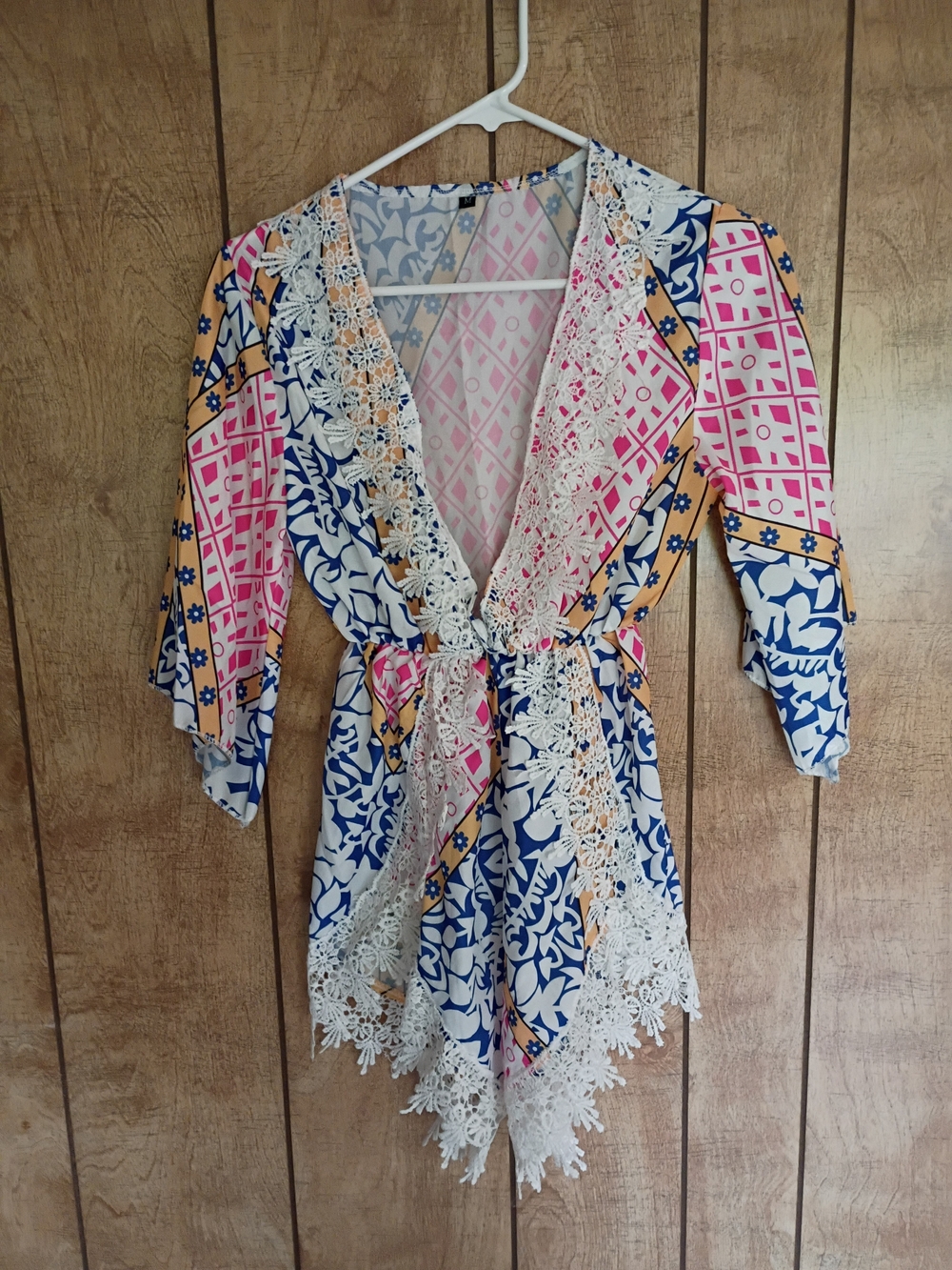 Women's Multi-Color Lace Trim Blouse